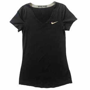 Nike Pro Dri-Fit Black V Neck Compression S/S Top Size Small Training Gym 589370